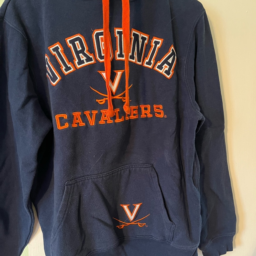 Men’s/Unisex Univ of Virginia Hoodie in Navy and Orange Size Medium
